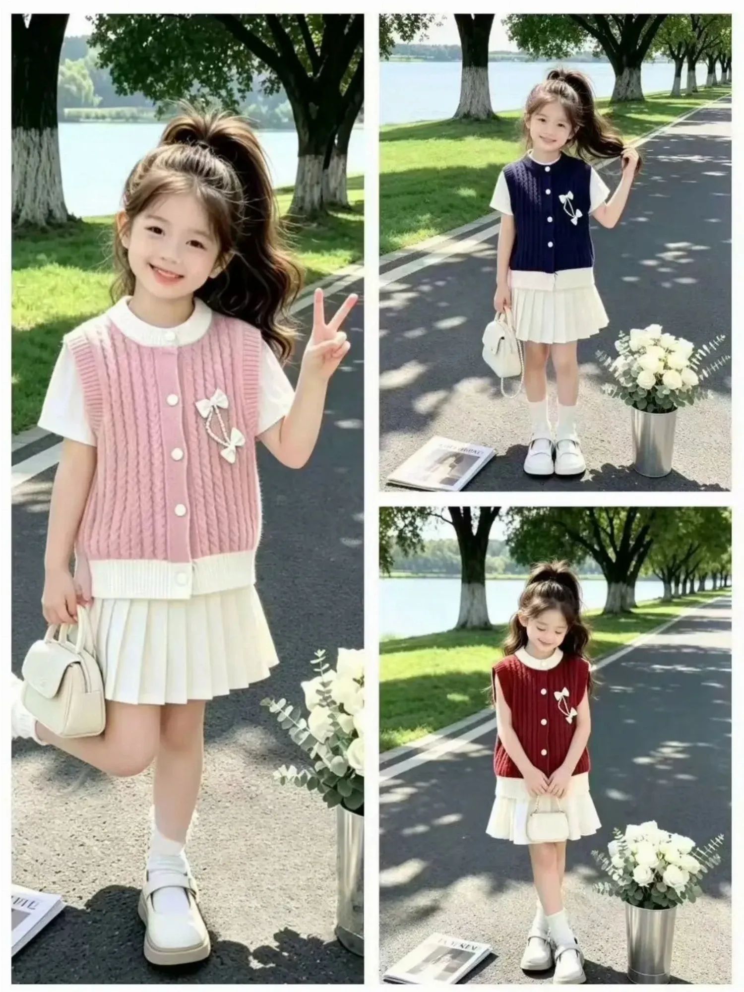 Áo gile len trẻ em 8808 size 130.D05