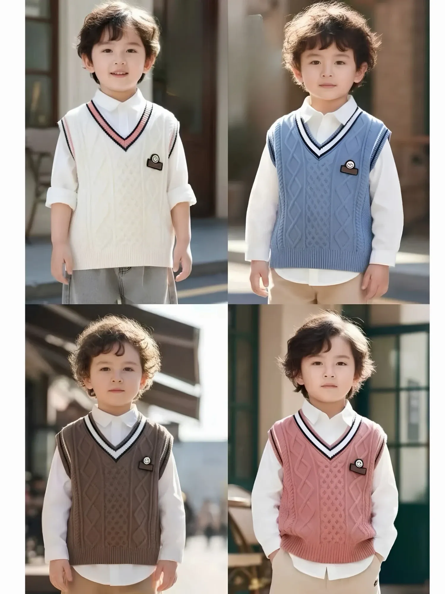 Áo gile len trẻ em 8809 size 130.D05