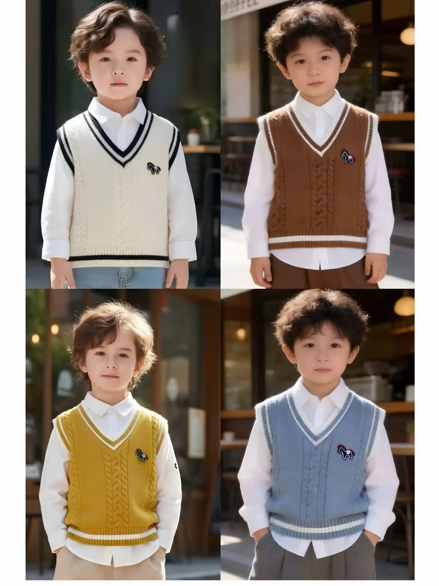 Áo gile len trẻ em 8804 size 130.D05