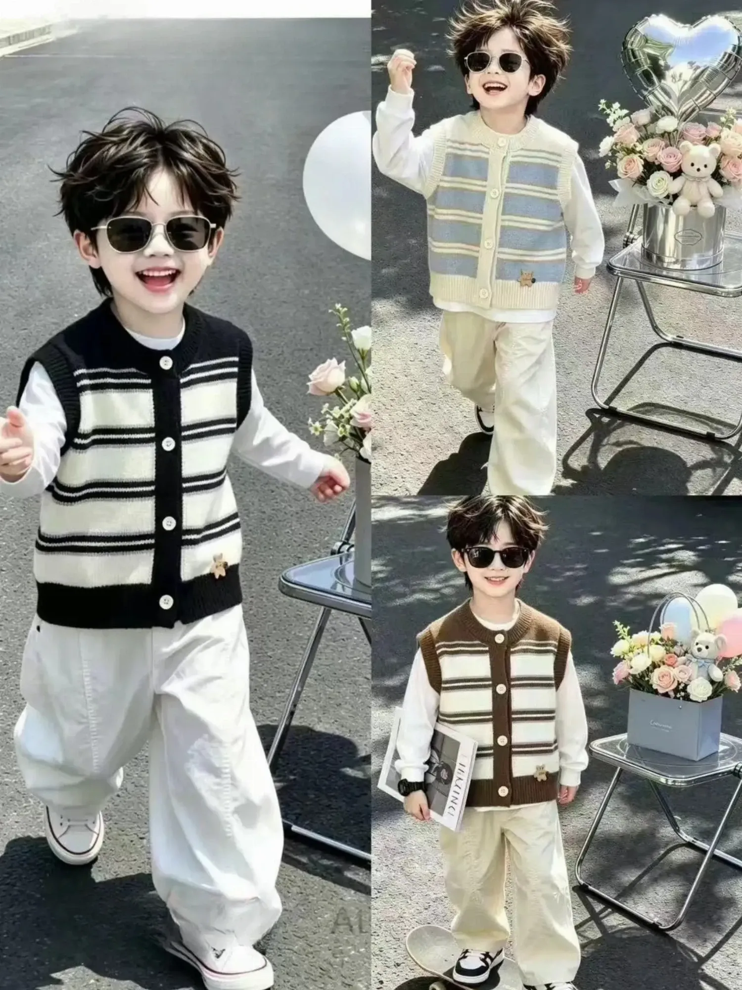 Áo gile len trẻ em 2670 size 130.D05