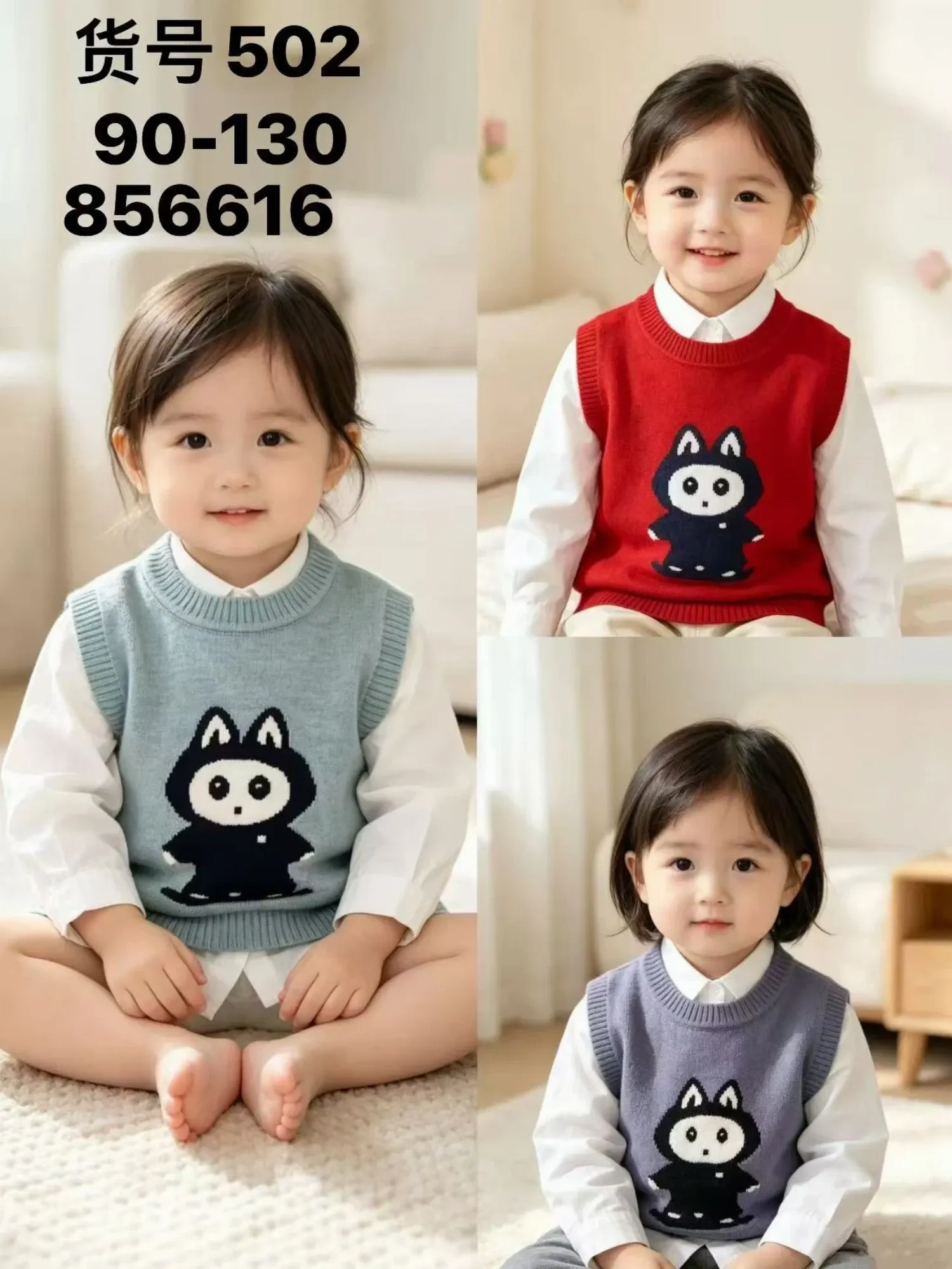 Áo gile len trẻ em A502 size 130.D05