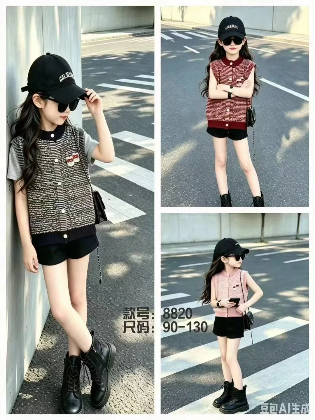 Áo gile len trẻ em 8820 size 130.D05