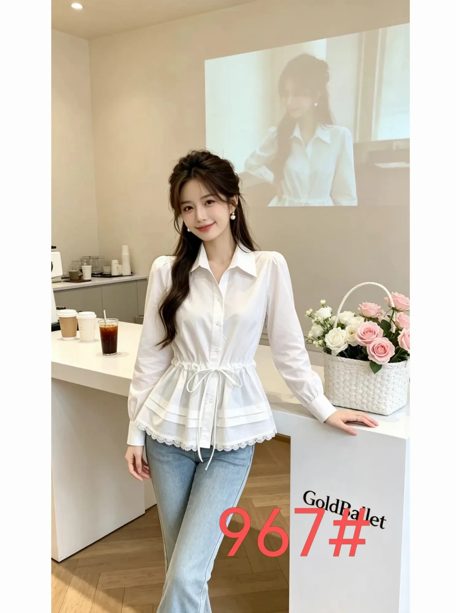 Áo kiểu dài tay nữ cổ bẻ 967 đen 16.2026D1