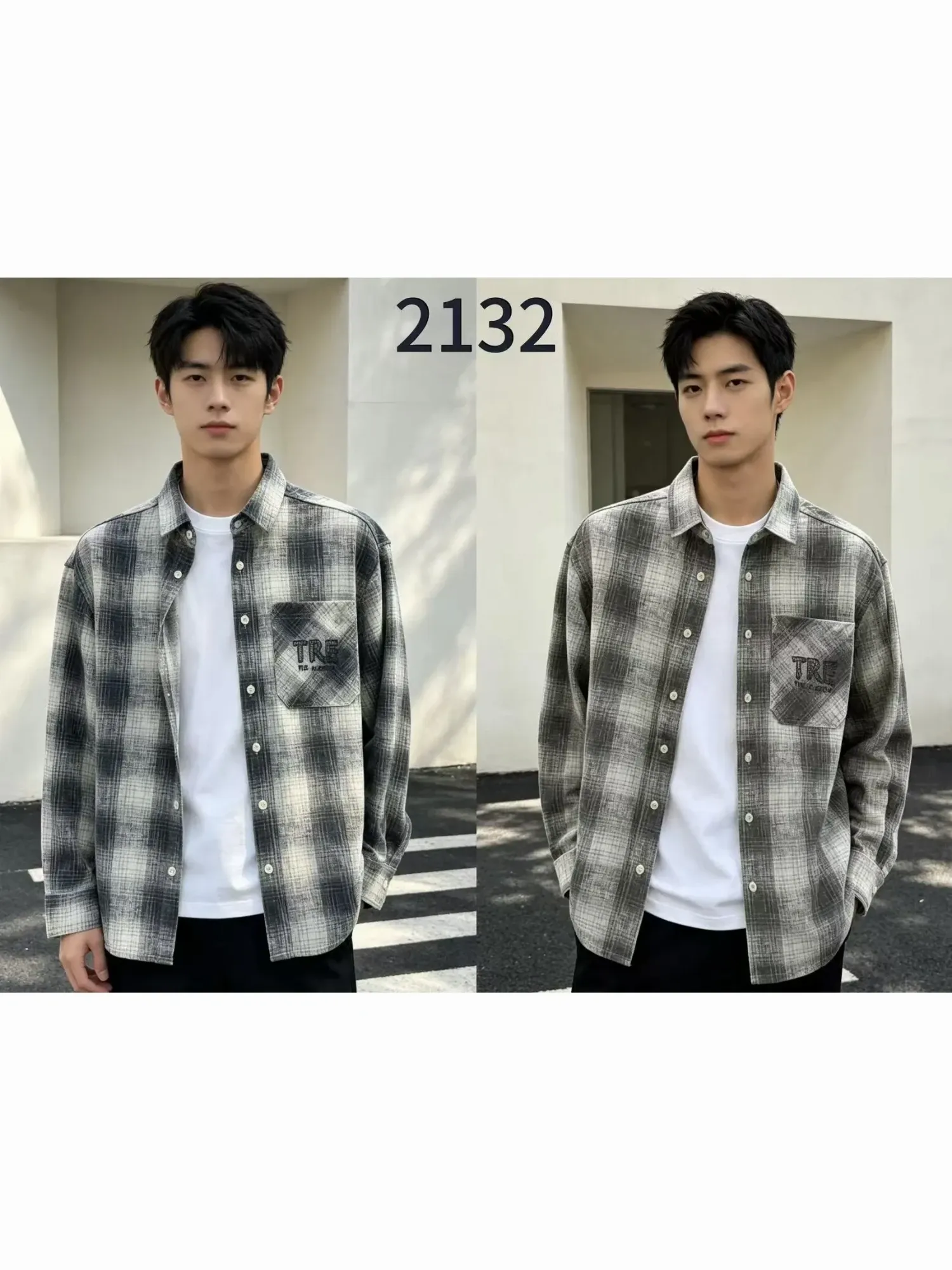 Áo sơ mi dài 2132  ghi size 2XL. LOI08