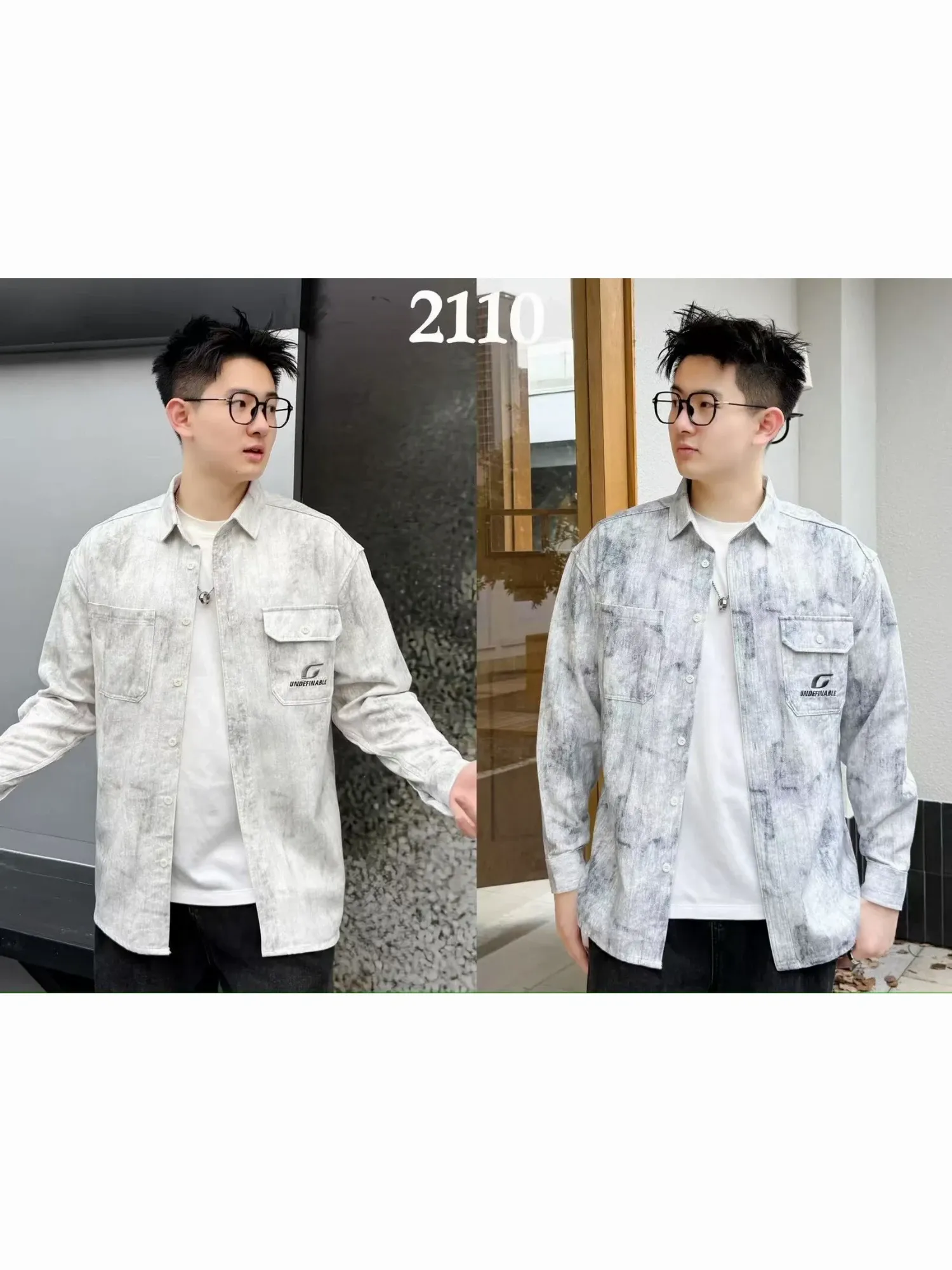 Áo sơ mi dài 2110 ghi size L. LOI08