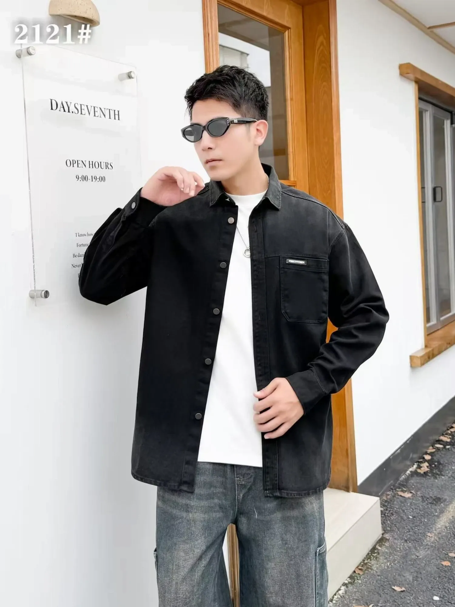 Áo sơ mi dài 2121 khói đen size L. LOI08