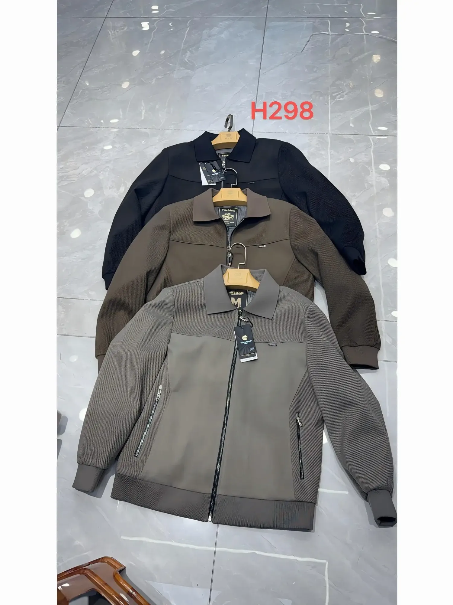 Áo khoác dạ nam 298 nâu size 185. LOI18