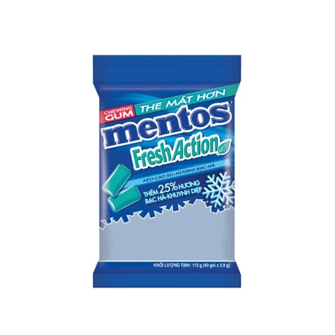 Kẹo cao su Mentos Fresh Action Menthol   112gr
