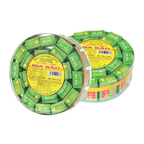 Bánh đậu xanh Gia Bảo hộp tròn 250gr