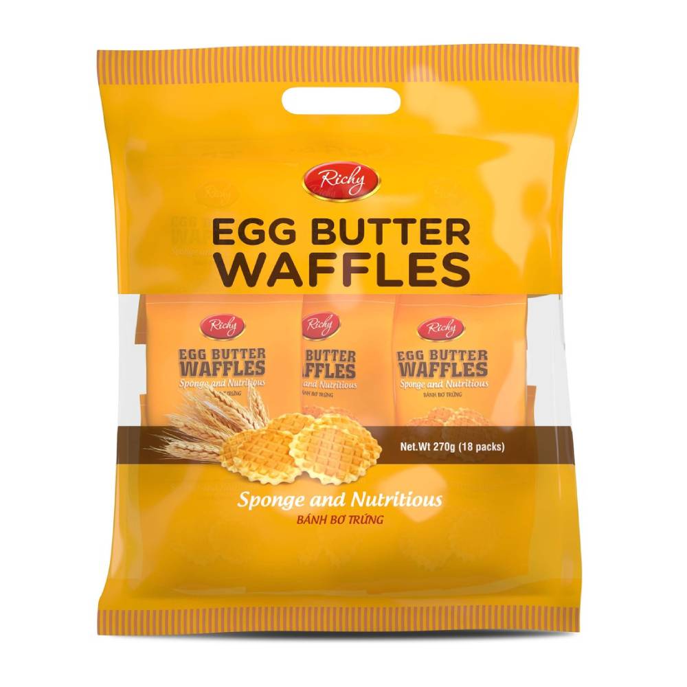 Bánh Bơ Trứng Richy túi 270g vàng/18