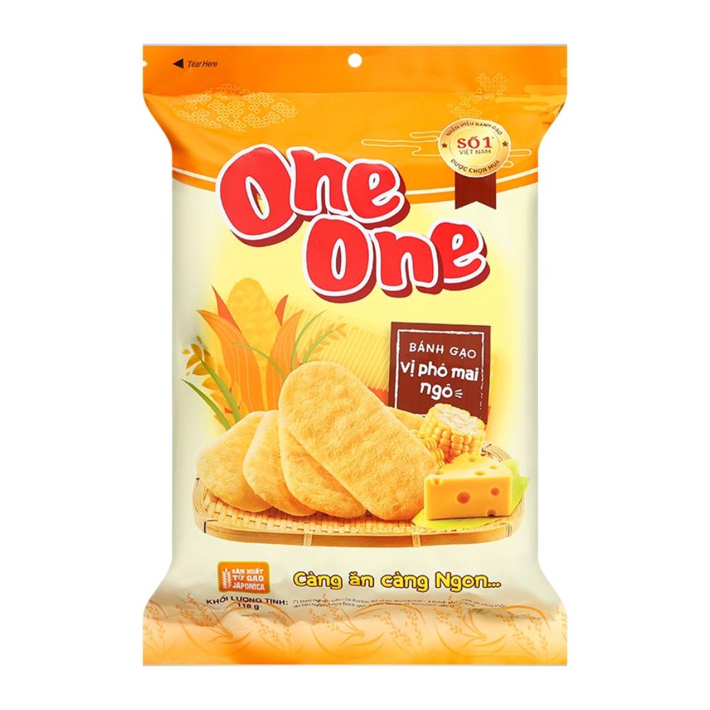 Bánh gạo OneOne Gold vị phomai ngô 118gr