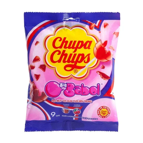 Kẹo mút  Chupa chups hương trái cây nhân gum thổi  135gr