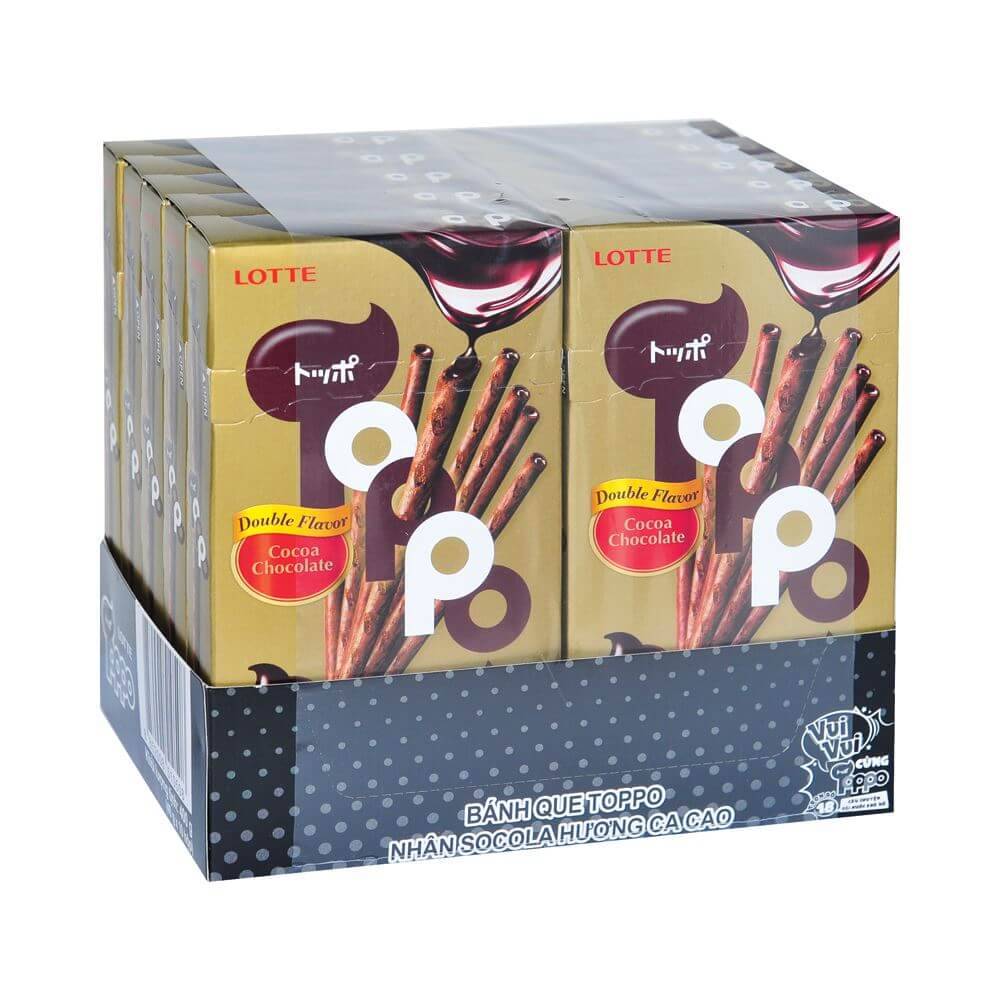 Bánh que Toppo nhân sô cô la hương ca cao 40gr