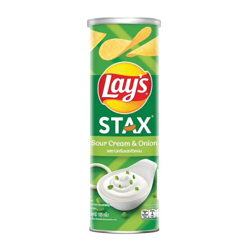 Lay's Stax khoai tây miếng vị kem chua hành 90gr