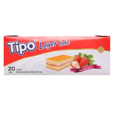 Bánh Tipo bông lan tầng kem dâu 360gr