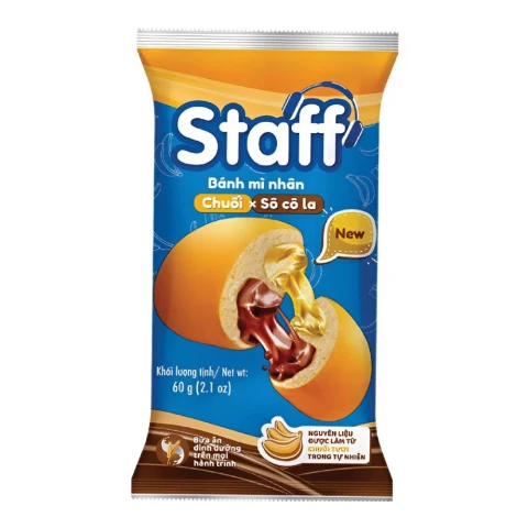 Bánh mì Staff Hữu Nghị nhân chuối và socola 60gr