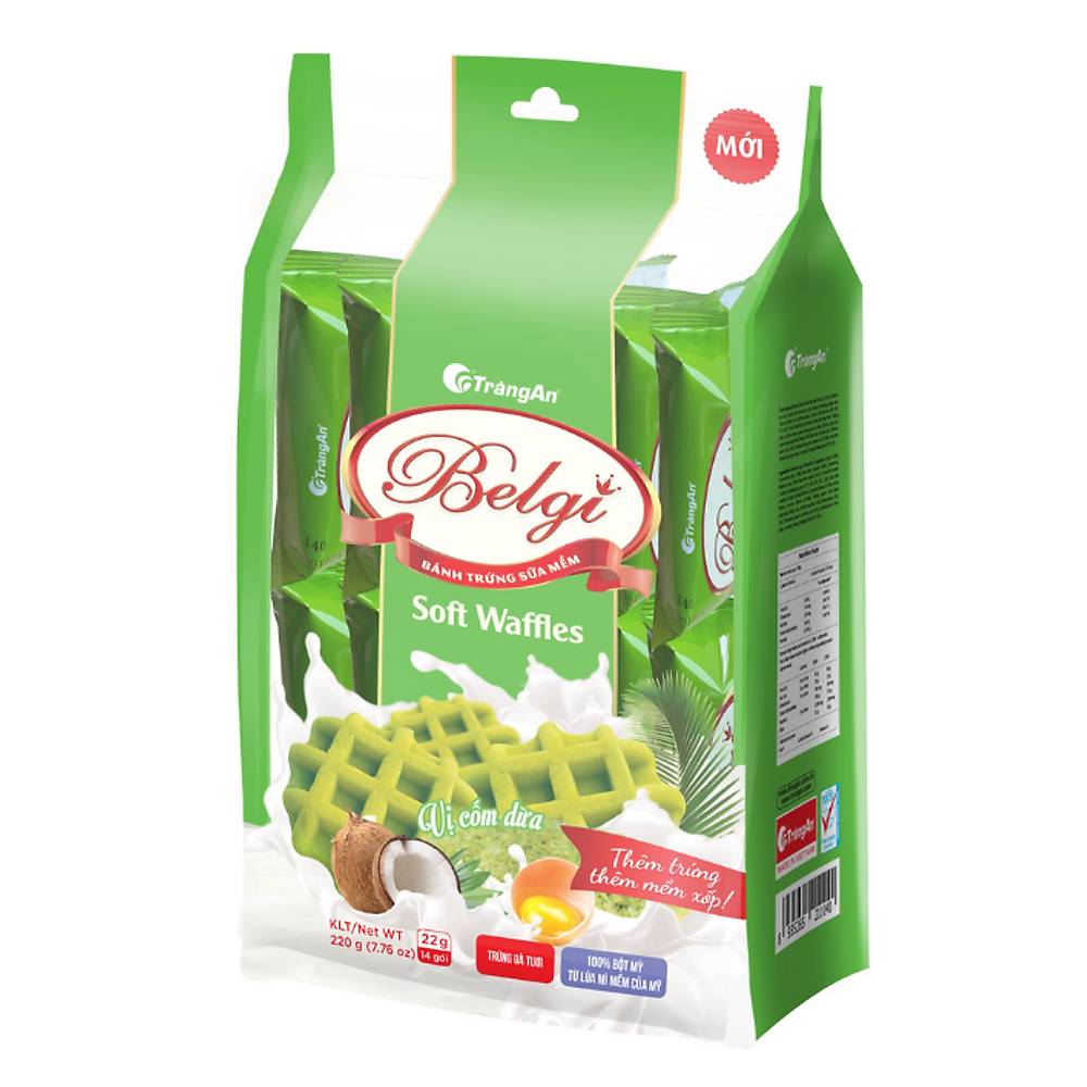 Bánh trứng sữa mềm Belgi vị cốm dừa 230gr