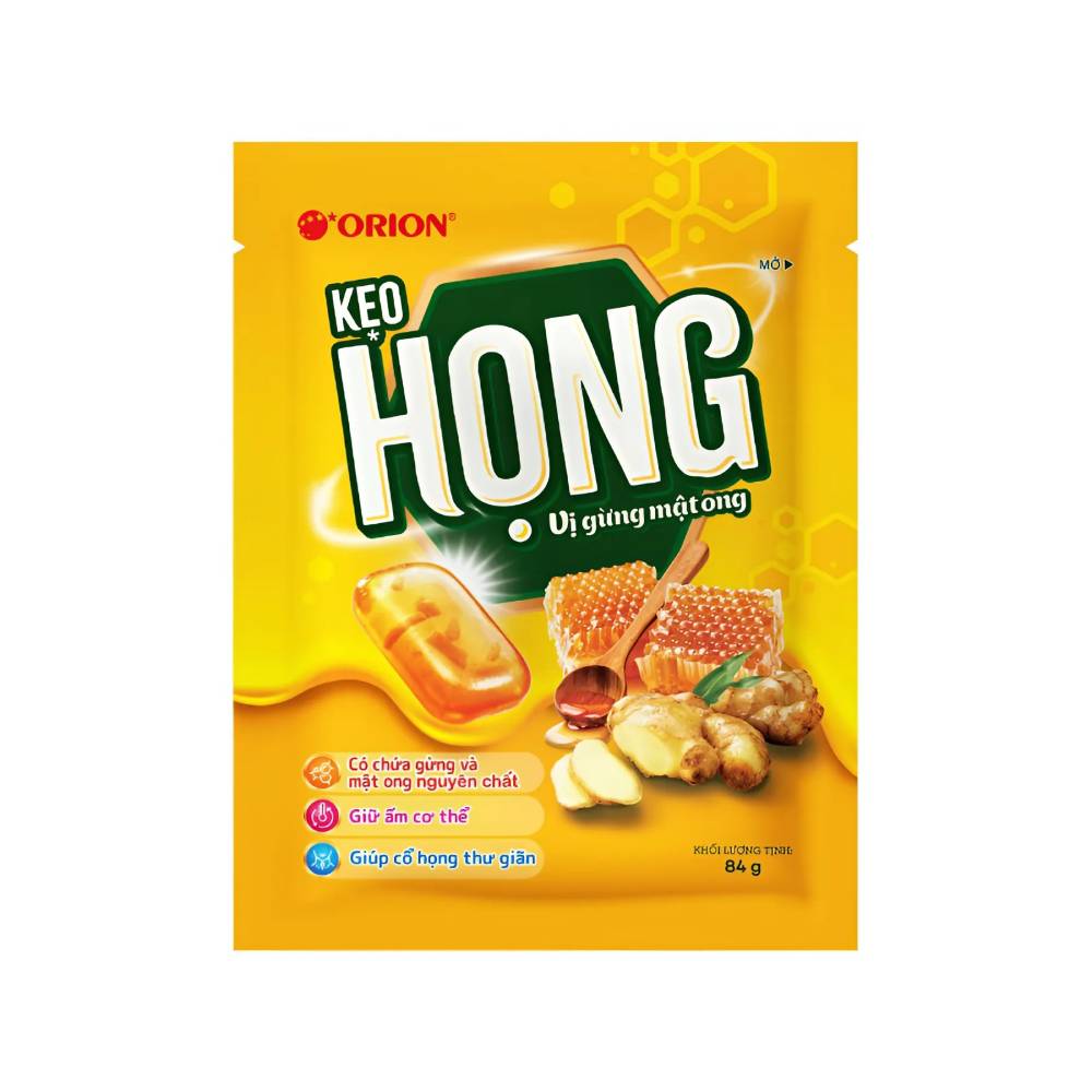 Kẹo họng vị gừng mật ong Orion 84g