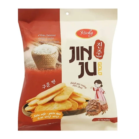 Bánh gạo  Jinju  bò nướng tiêu đen 134,4gr ( 2 km 1)
