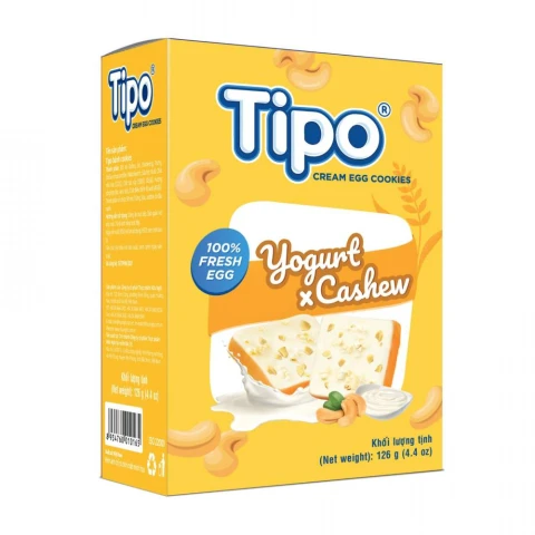 Bánh Tipo sữa chua rắc hạt điều 126gr