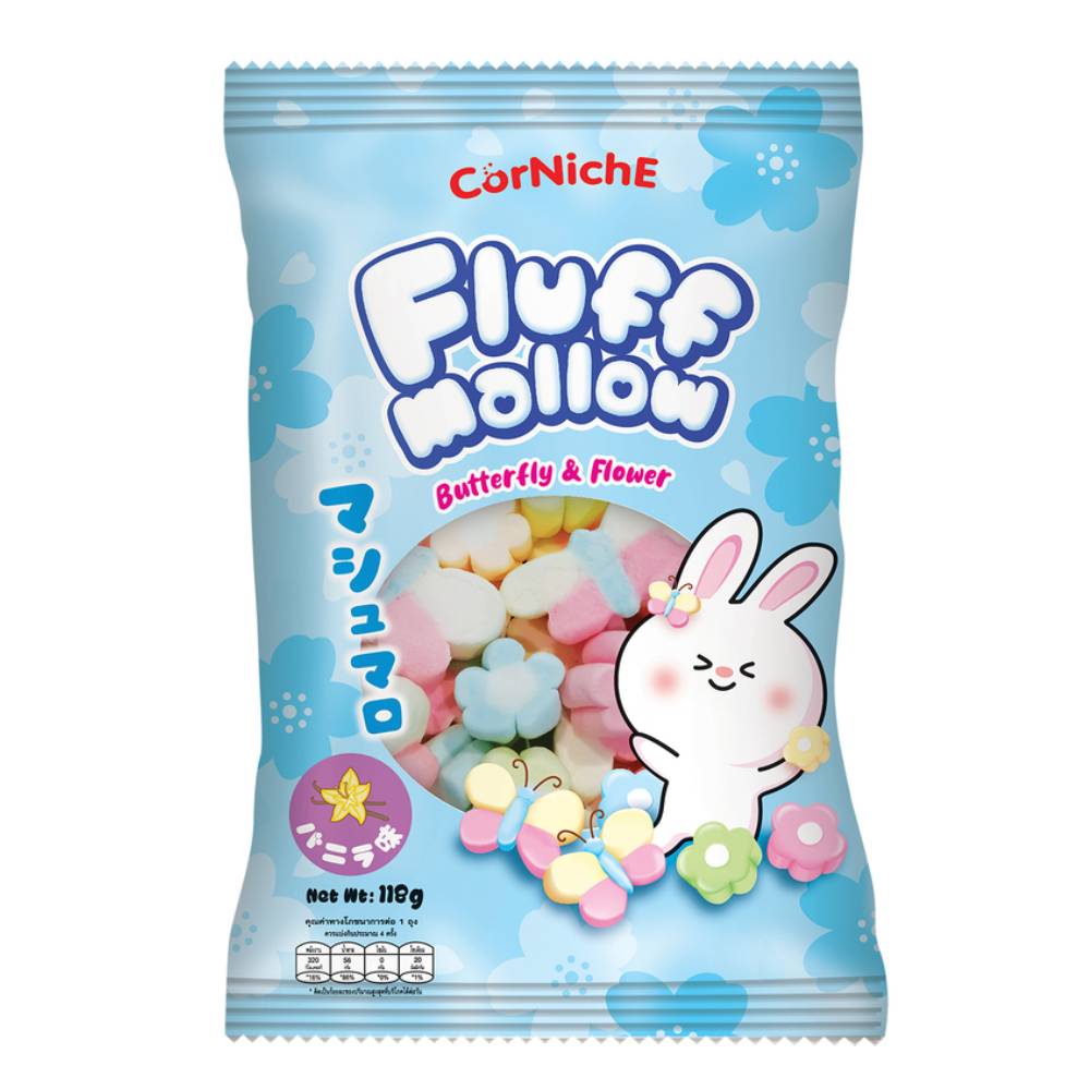 Kẹo dẻo  Marsh Mallow  hình hoa và bướm 118gr