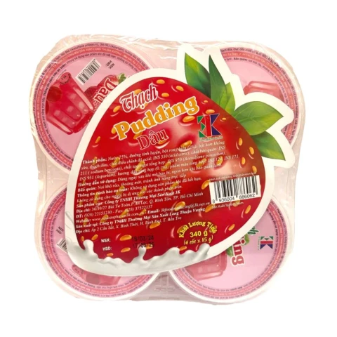 Thạch Pudding 3K vị dâu lốc 4*85gr