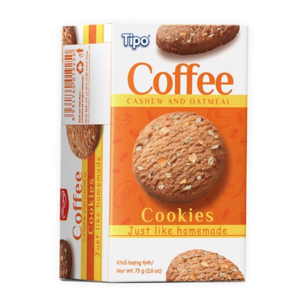 Bánh Tipo Cofee hạt điều, yến mạch 75gr