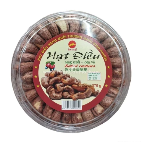 Hạt điều rang muối nguyên vỏ Minh Việt  250gr