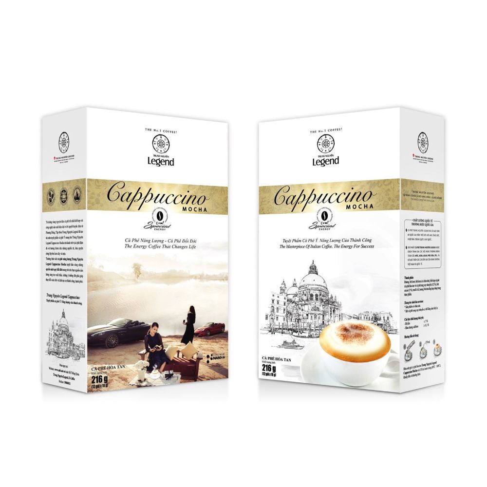 Cà phê Trung Nguyên  Cappuccino Hazelunt 12 gói *18gr