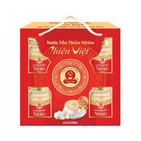 Hộp quà Nước yến sào Thiên Việt có đường 6 lọ*70ml