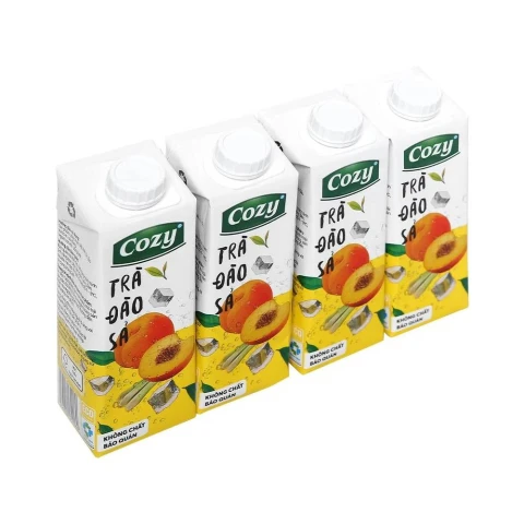 Trà  Cozy đào xả  lốc 4*225ml