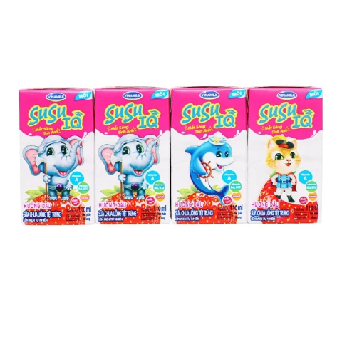 Sữa chua uống  Susu IQ hương dâu lốc 4*110ml