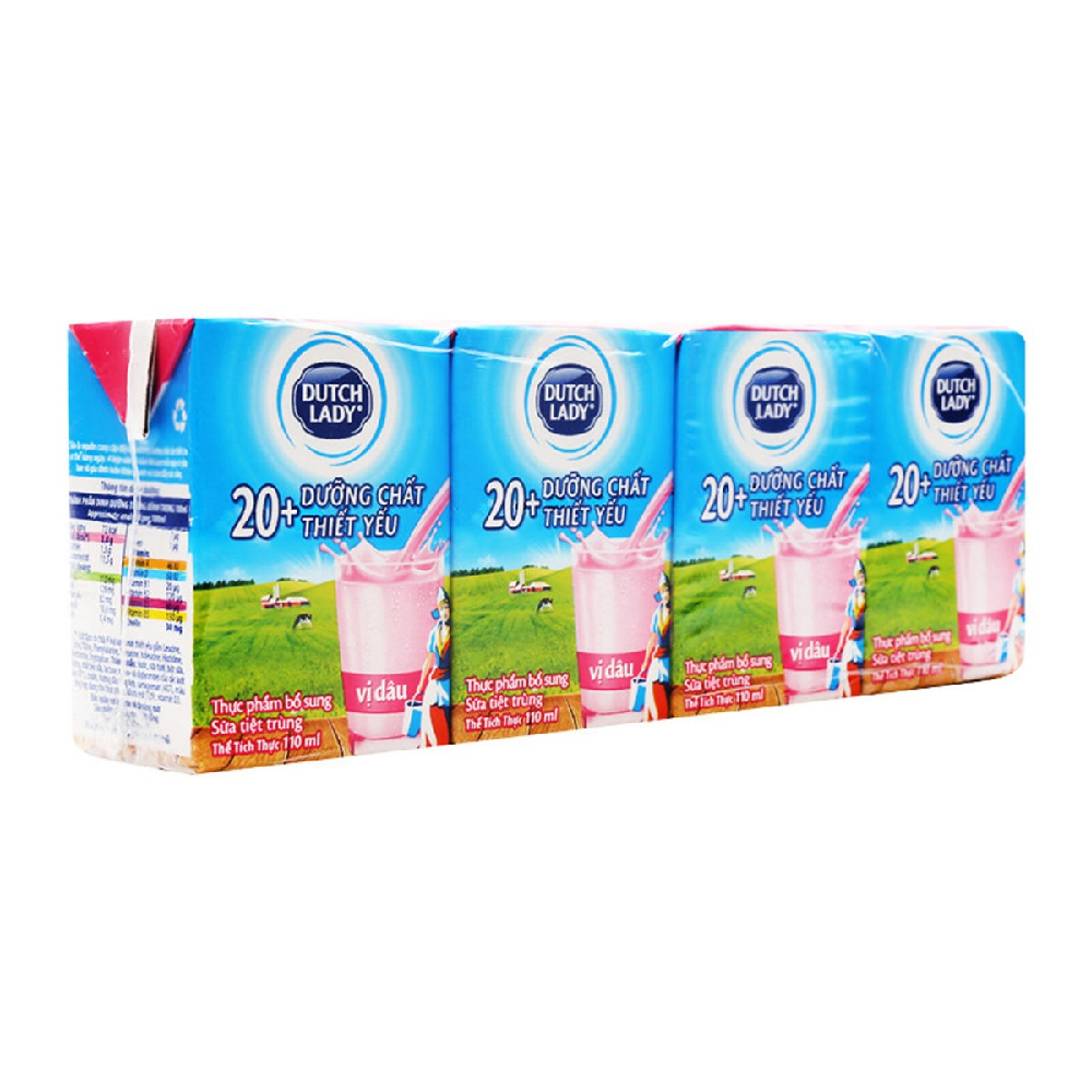 Sữa dinh dưỡng Dutch Lady dâu vỉ 4*110ml