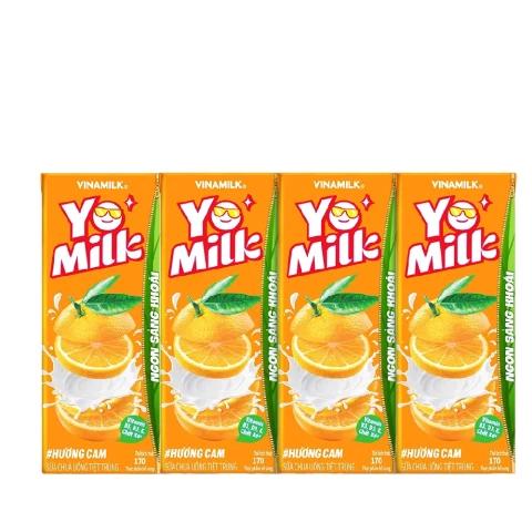 Sữa chua uống  Yomilk  hương cam  lốc 4*170ml