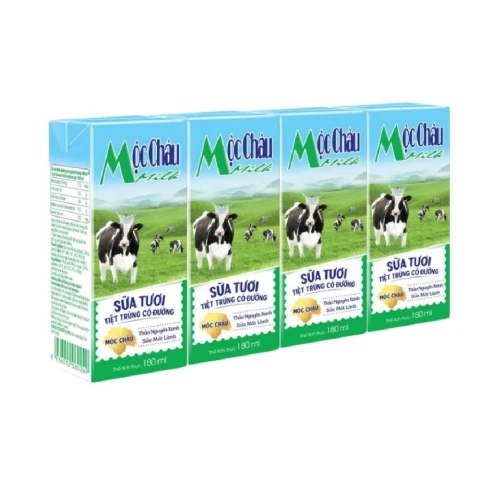 Sữa  Mộc Châu  có đường  lốc 4*180ml