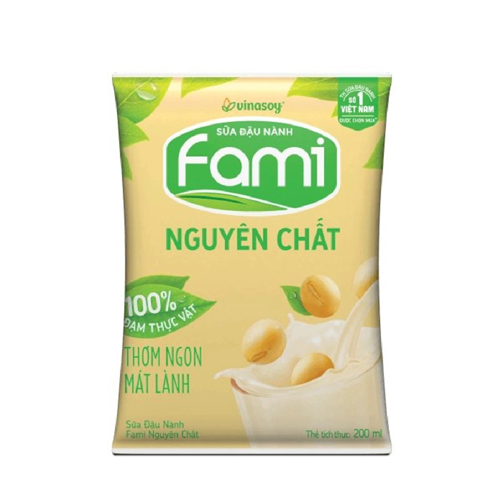 Sữa đậu nành  Fami  nguyên chất bịch  200ml