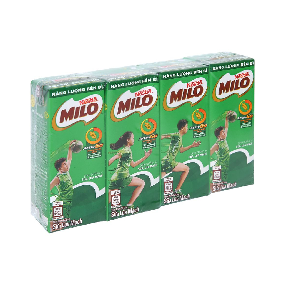 Sữa lúa mạch Nestle Milo  lốc 4*180ml