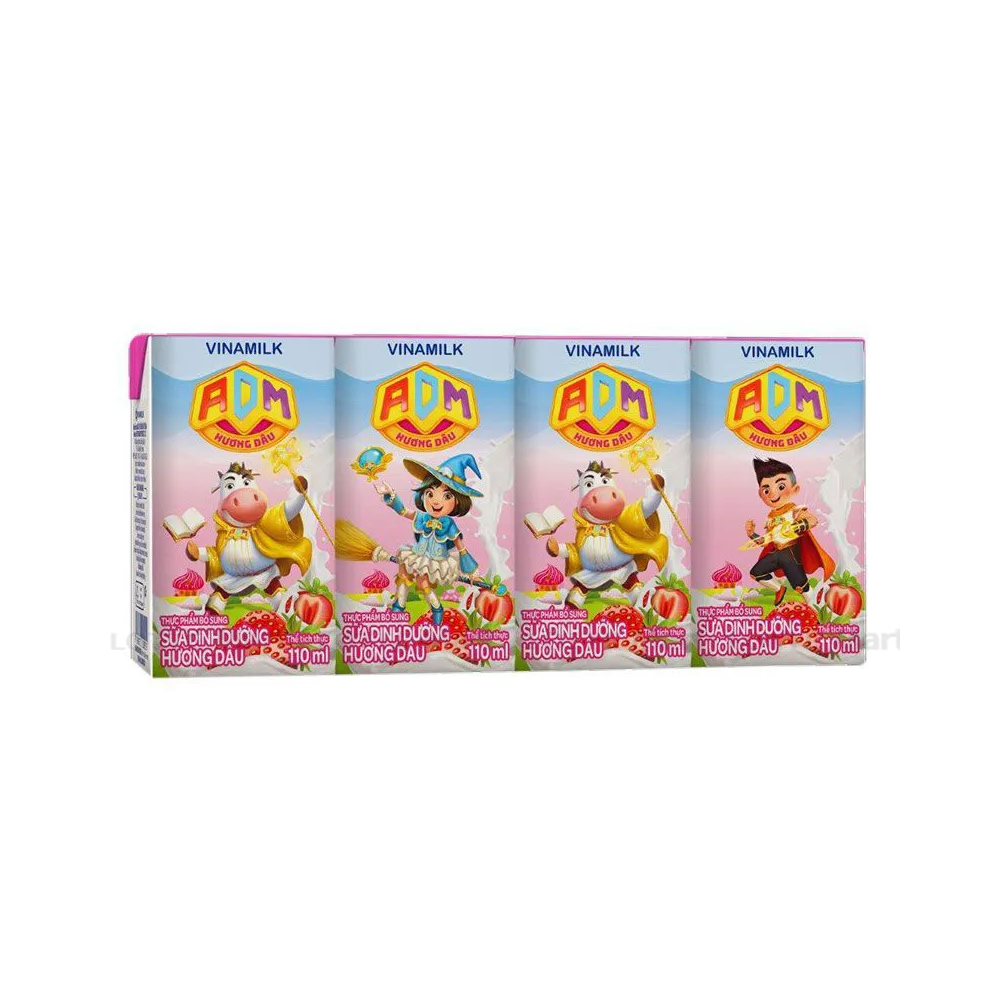 Sữa tiệt trùng Vinamilk ADM Gold dâu lốc 4*110ml