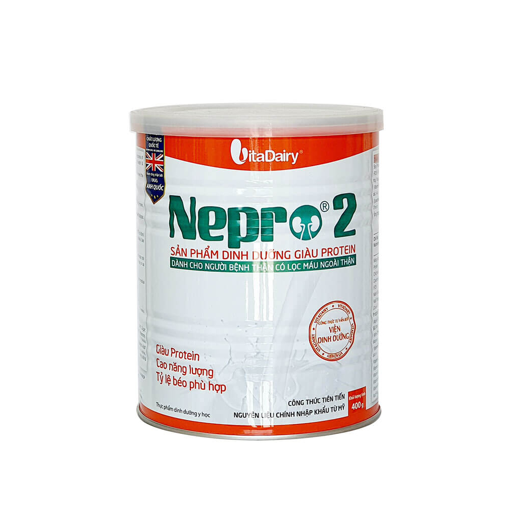 Sữa bột Nepro 2 dành cho bệnh nhân lọc máu ngoài thân 400gr