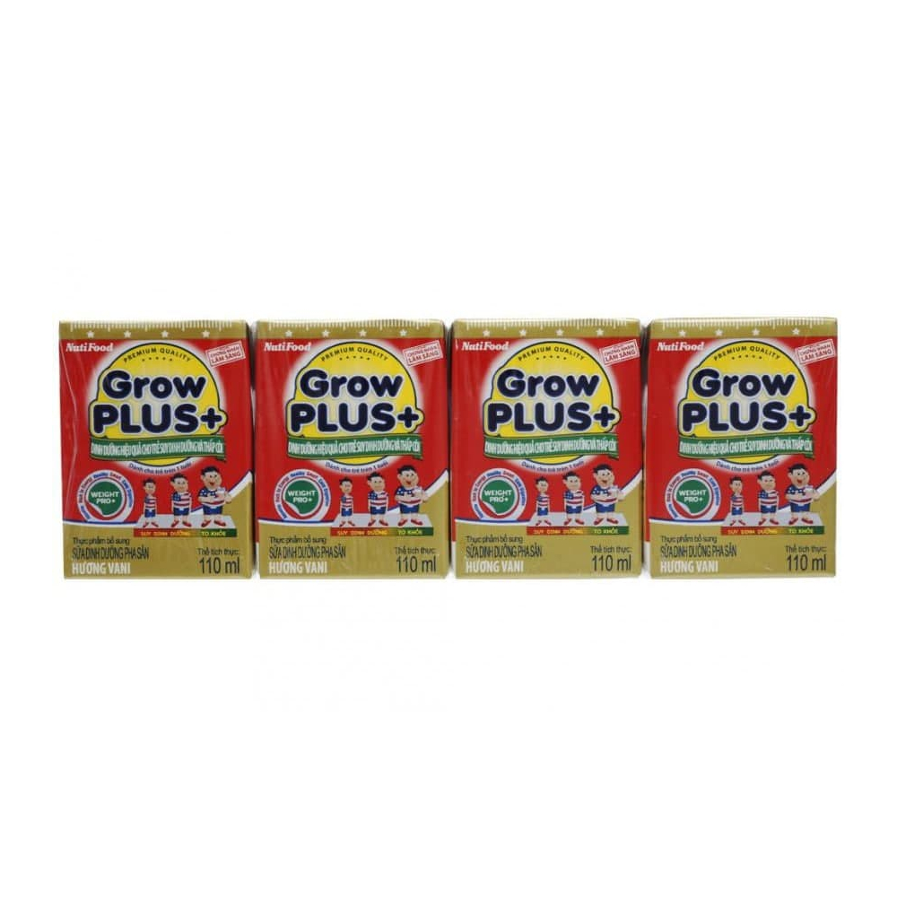 Sữa bột pha sẵn Growplus cho trẻ suy dinh dưỡng 110mlx4