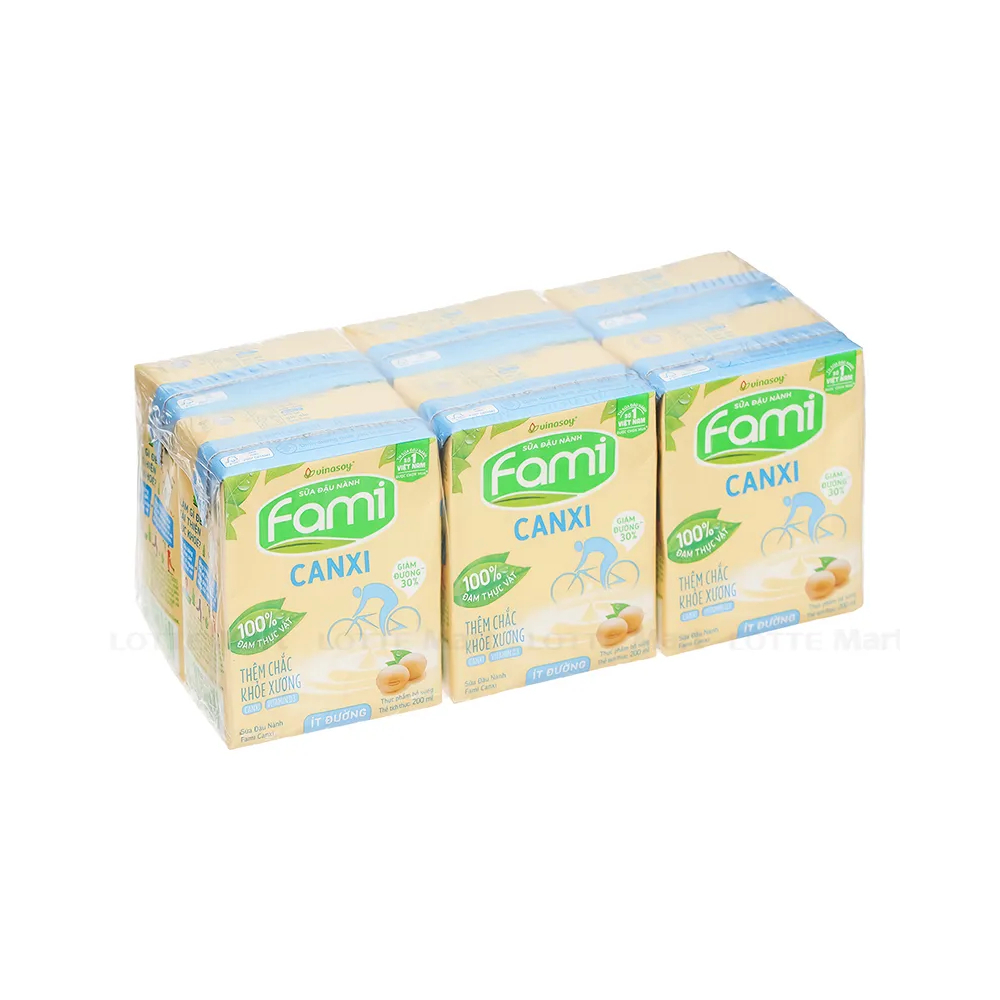 Sữa đậu nành  Fami Canxi   lốc 6*200ml