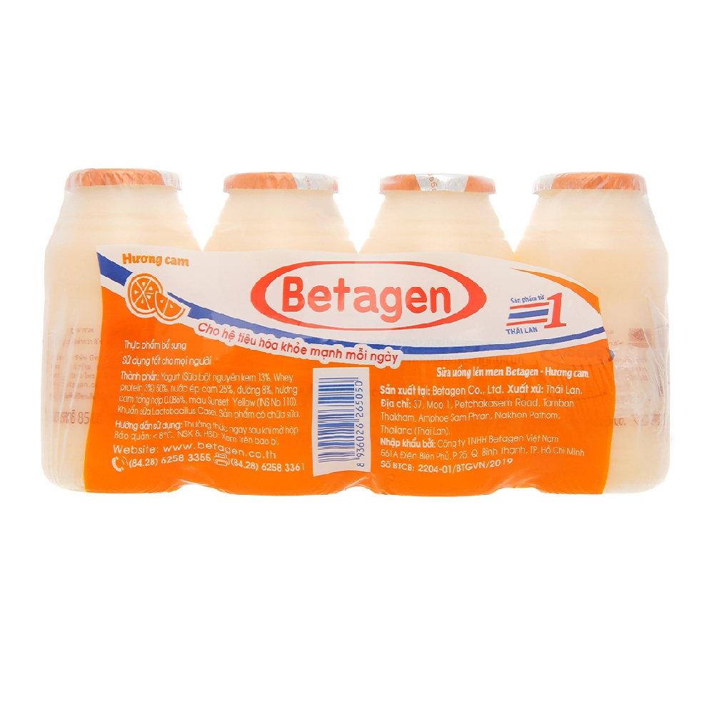 Sữa chua Betagen hương cam lốc 4*85ml