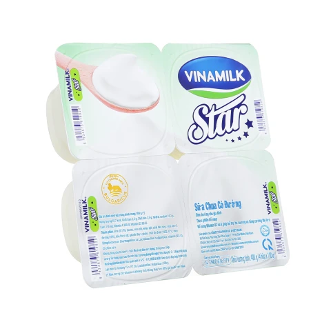 Sữa chua ăn Vinamilk Star có đường vỉ 4*100gr