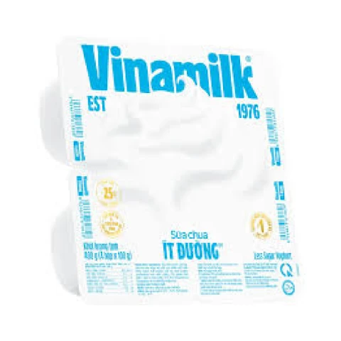 Sữa chua ăn  Vinamilk  ít đườn lên men tự nhiên  vỉ 4*100gr