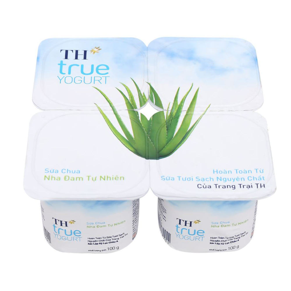 Sữa chua ăn TH True Yogurt nha đam vỉ 4*100gr