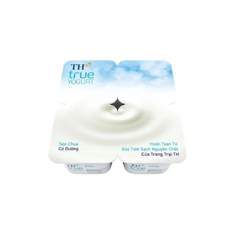 Sữa chua ăn TH True Yogurt có đường vỉ 4*100gr