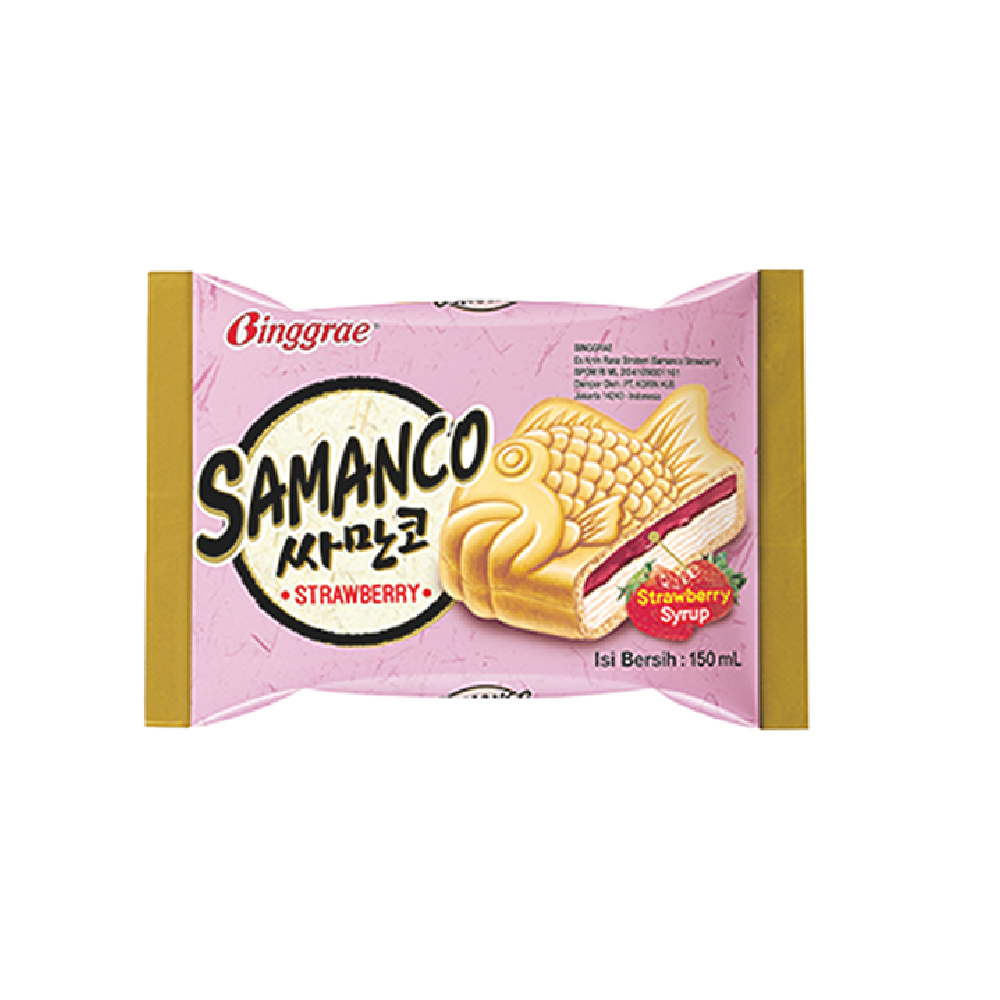 Kem bánh cá Binggrae Samanco dâu 150ml