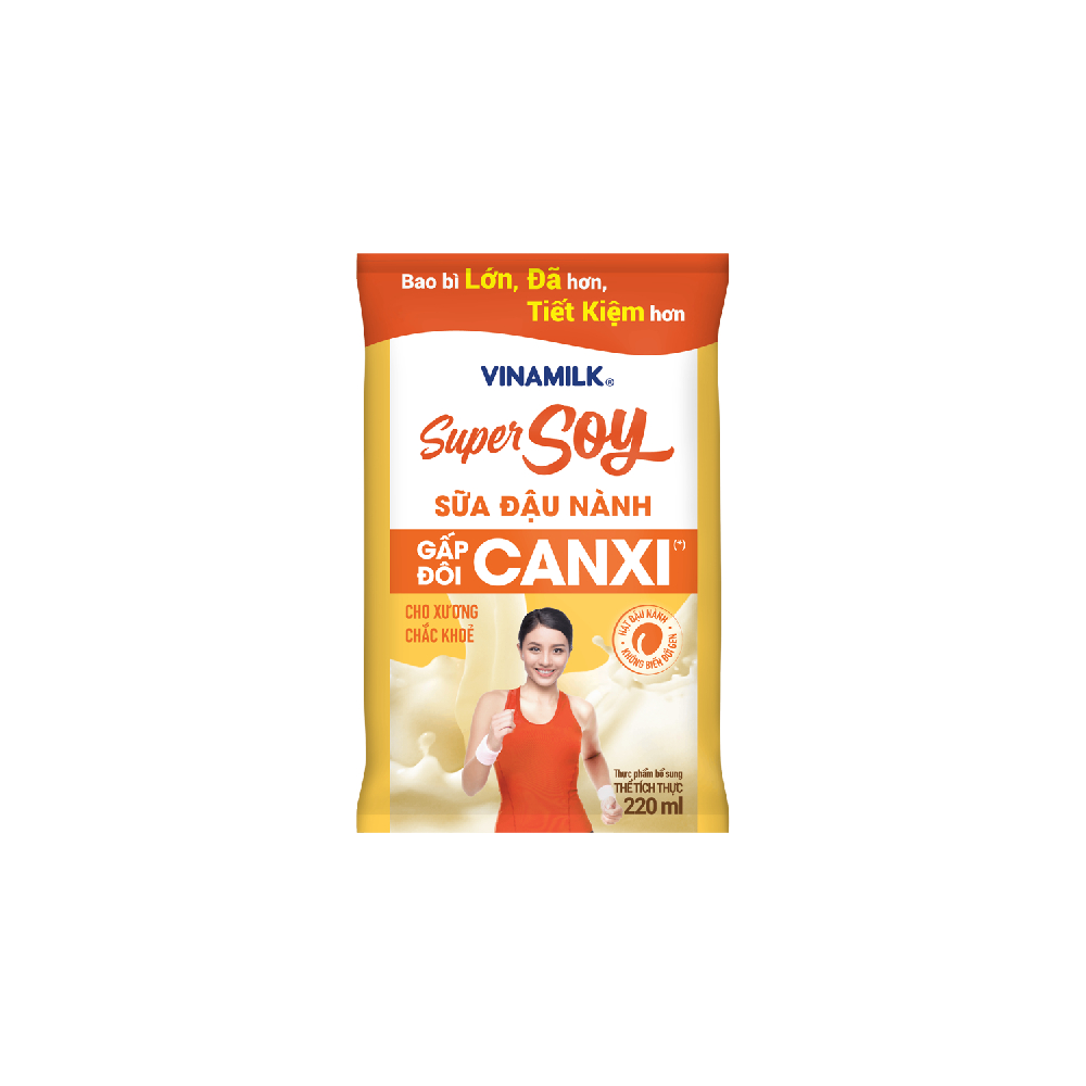 Sữa đậu nành Vinamilk cao canxi ít đường 220ml/48