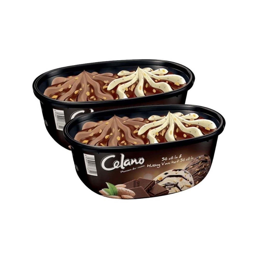 Kem hộp Celano Socola vani hạt socola 800ml