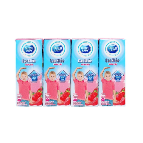 Sữa tươi tiệt trùng  Dutchlady cao khỏe hương dâu 170ml*4